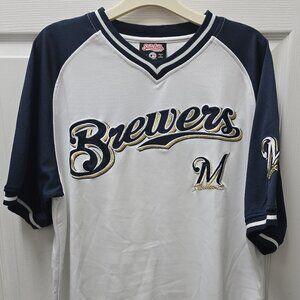 Stitches MLB Brewers  Short Sleeve Jersey Shirt Large